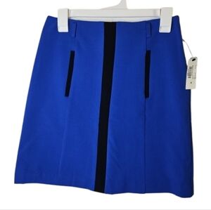 Worthington Cobalt Blue Black Pencil Skirt Career Textured Lined Women's Size 4